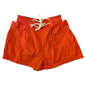 Free People Drawstring High Waisted Shorts M Coral
